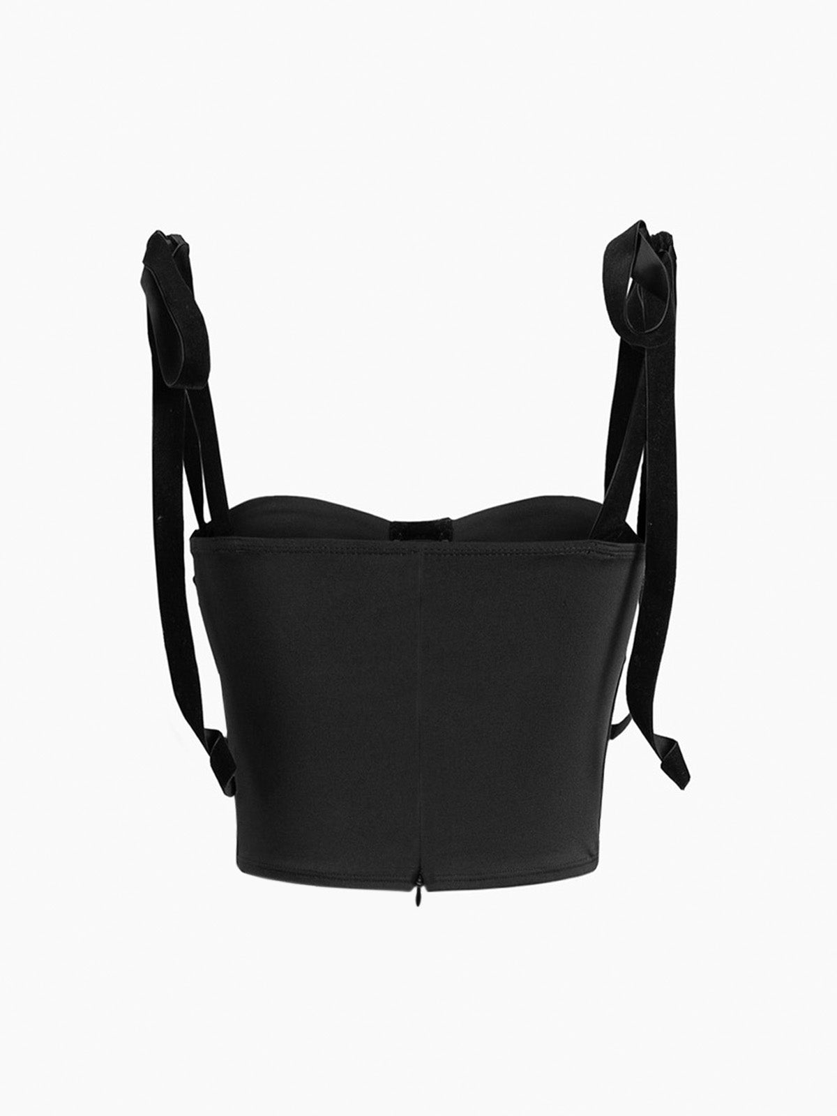 Crop-Top mit Korsett-Design und Netzstoff