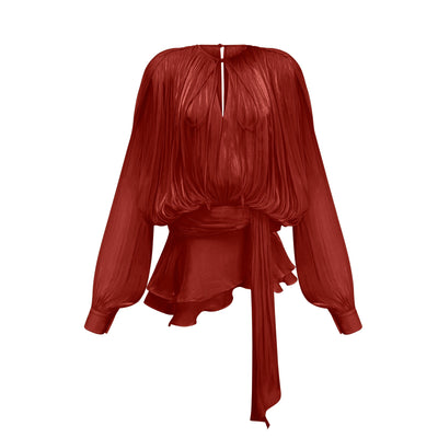 Rotes Mini-Kleid mit Rüschen – Verspielt & Elegant