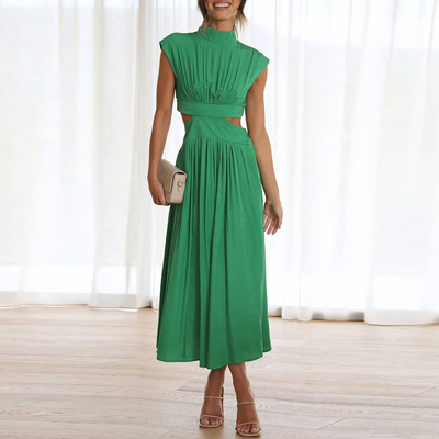 Ärmelloses Midikleid mit Rundhalsausschnitt
