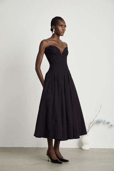 Schulterfreies Korsett-Midikleid – Eleganz & perfekte Passform