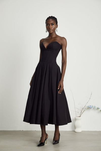 Schulterfreies Korsett-Midikleid – Eleganz & perfekte Passform