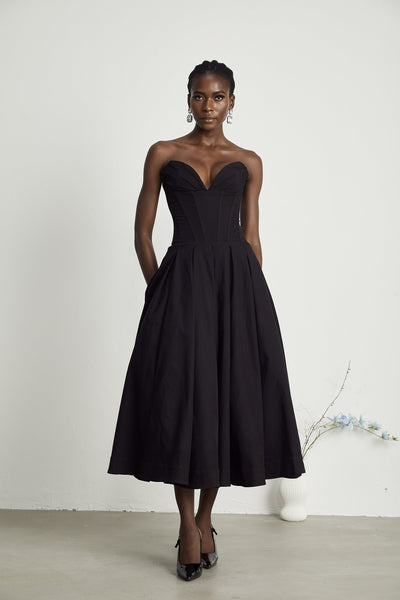 Schulterfreies Korsett-Midikleid – Eleganz & perfekte Passform