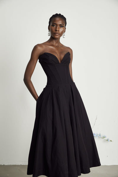 Schulterfreies Korsett-Midikleid – Eleganz & perfekte Passform
