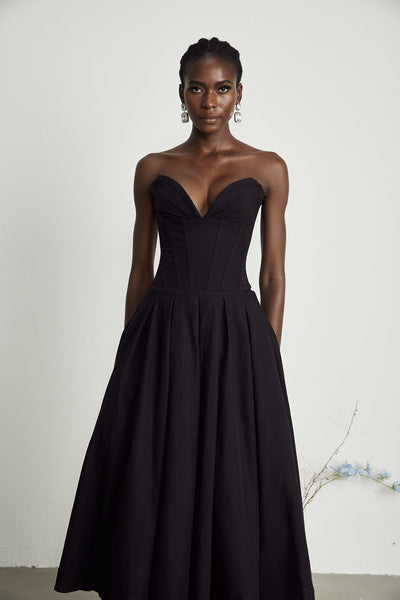 Schulterfreies Korsett-Midikleid – Eleganz & perfekte Passform