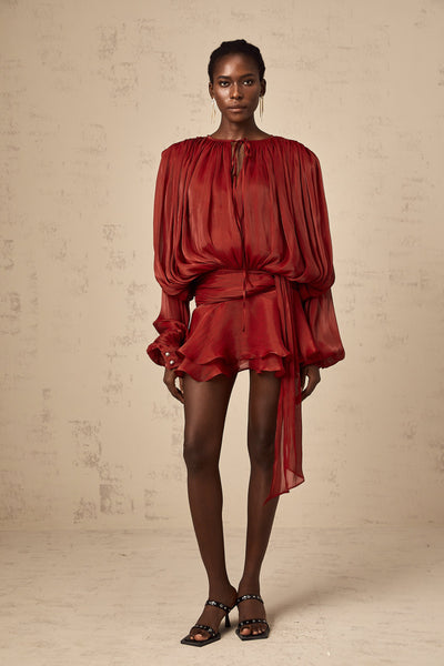Rotes Mini-Kleid mit Rüschen – Verspielt & Elegant