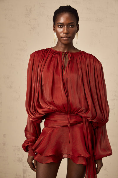 Rotes Mini-Kleid mit Rüschen – Verspielt & Elegant