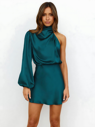 Satin-Kleid mit One-Shoulder-Träger