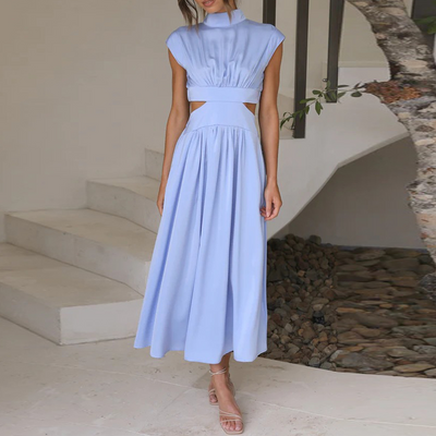 Ärmelloses Midikleid mit Rundhalsausschnitt