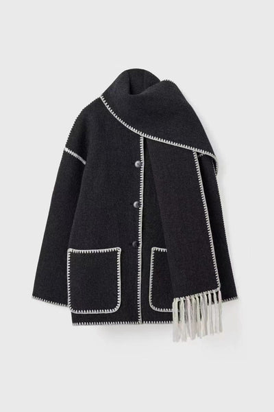 ZURIA | Wollmantel mit Schal