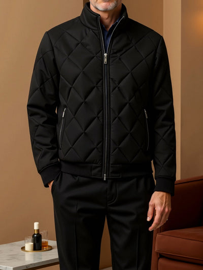 Alessandro | Klassische Herren-Steppjacke in Schwarz