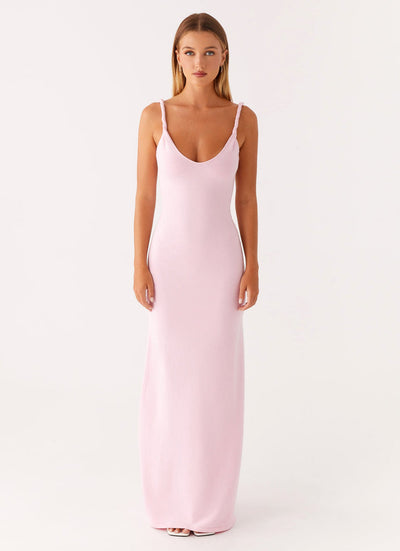 Maxikleid mit Rückenausschnitt und hohem Schlitz