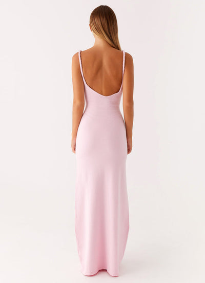 Maxikleid mit Rückenausschnitt und hohem Schlitz