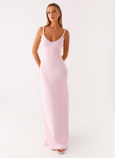 Maxikleid mit Rückenausschnitt und hohem Schlitz