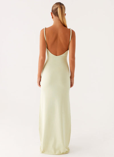 Maxikleid mit Rückenausschnitt und hohem Schlitz