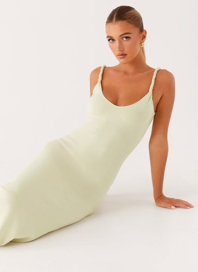 Maxikleid mit Rückenausschnitt und hohem Schlitz