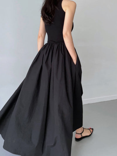 Langärmeliges Freizeitkleid mit Rundhalsausschnitt