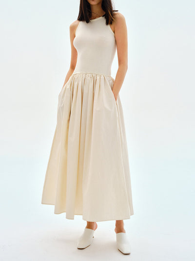 Langärmeliges Freizeitkleid mit Rundhalsausschnitt
