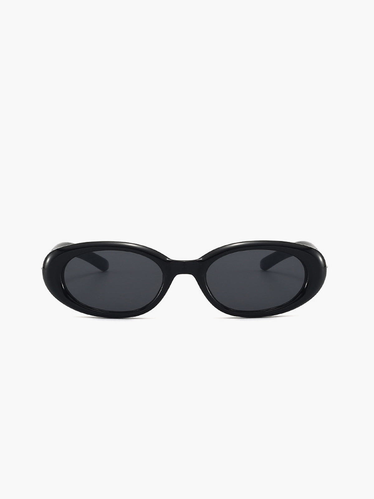 Runde Sonnenbrille mit großem Rahmen und getönten Gläsern