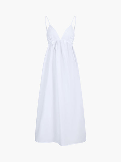 ZURIA | Langes Kleid mit offenem Rücken im Coastal-Cowgirl-Stil