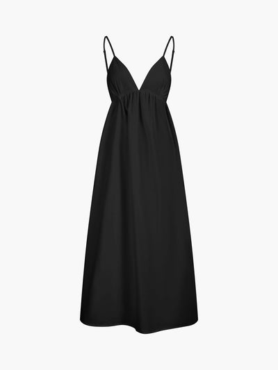ZURIA | Langes Kleid mit offenem Rücken im Coastal-Cowgirl-Stil