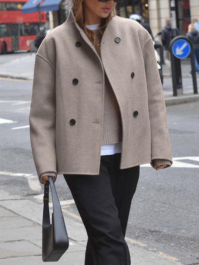 Übergroße Button-Down-Jacke mit Taschen