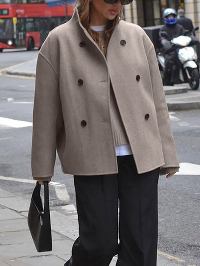 Übergroße Button-Down-Jacke mit Taschen