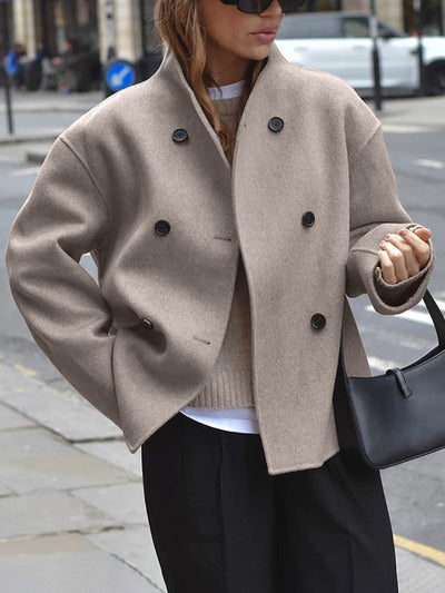 Übergroße Button-Down-Jacke mit Taschen