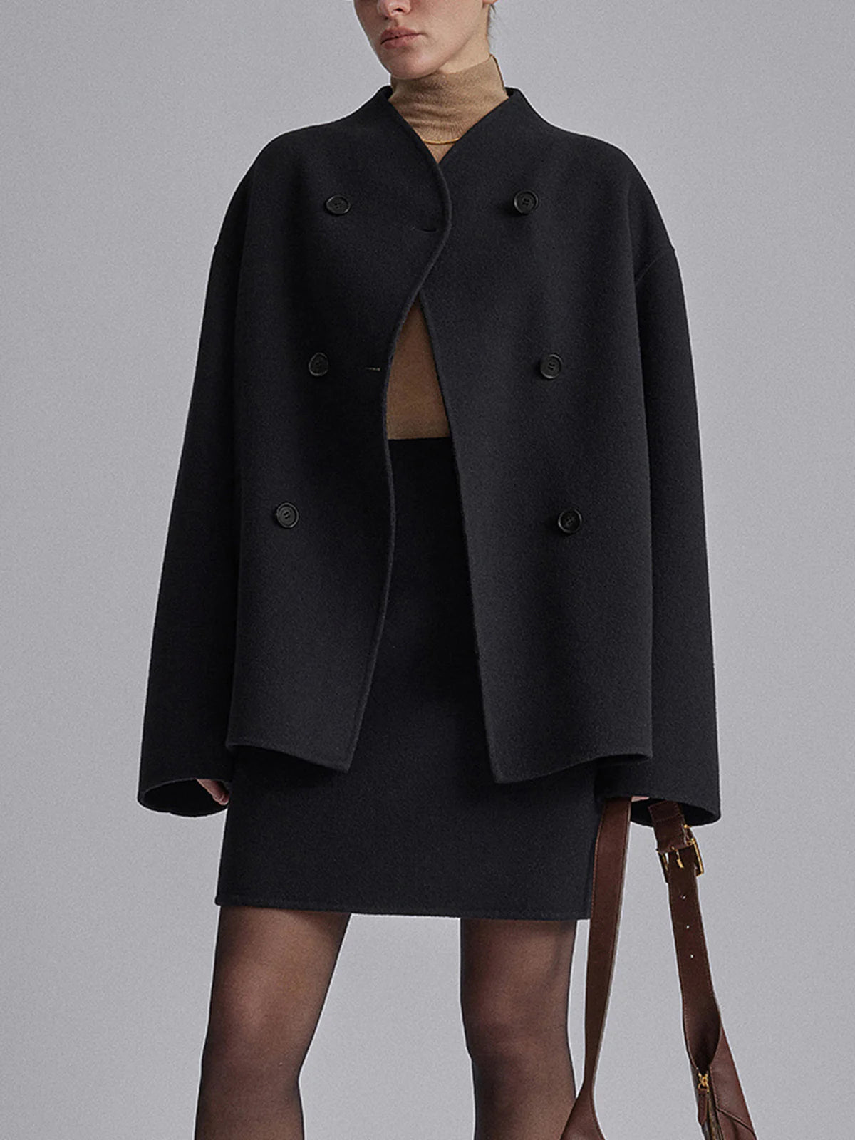 Übergroße Button-Down-Jacke mit Taschen