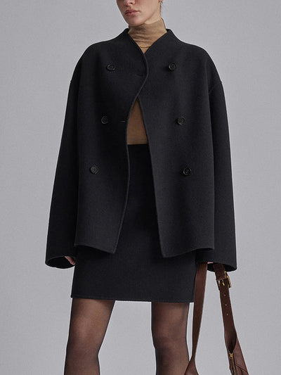 Übergroße Button-Down-Jacke mit Taschen