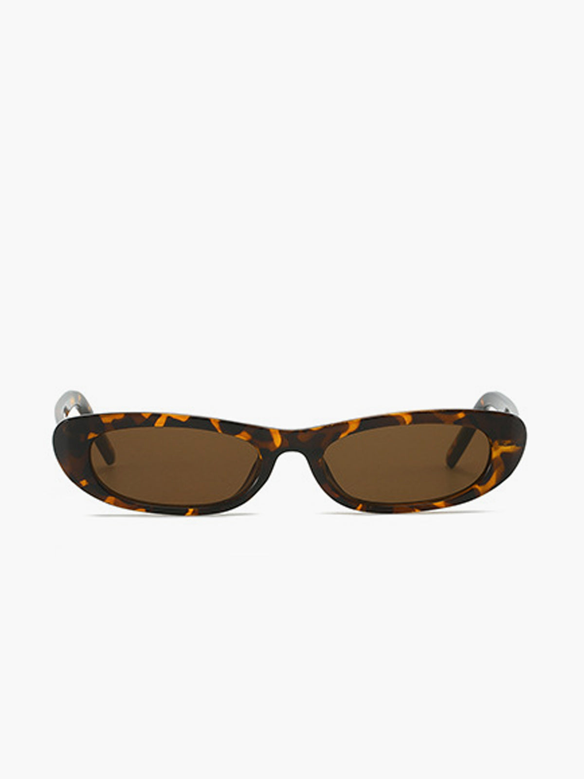 Rechte Sonnenbrille mit eckigem Rahmen und getönten Gläsern