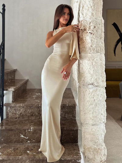 ZURIA | geknotetes ärmelloses langes Kleid