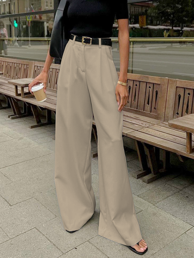 ZURIA │ Hose groß einfarbig ohne Gürtel