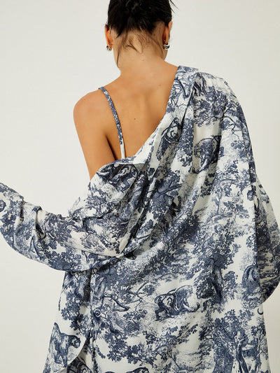 ZURIA | Dreiteiliges Shorts-Set mit Blumendruck