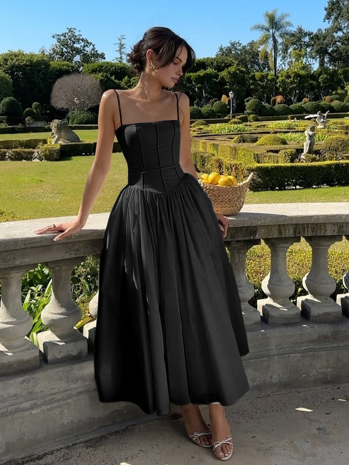 ZURIA  | Französisches fließendes langes Kleid