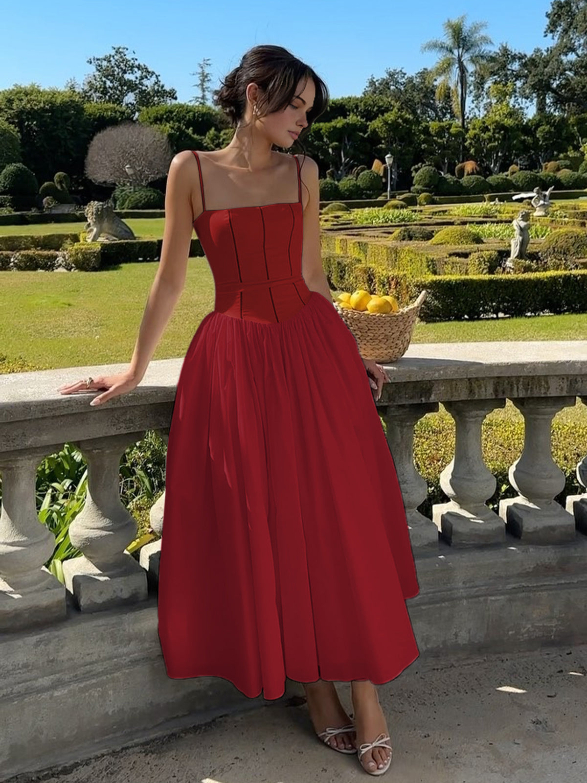 ZURIA  | Französisches fließendes langes Kleid