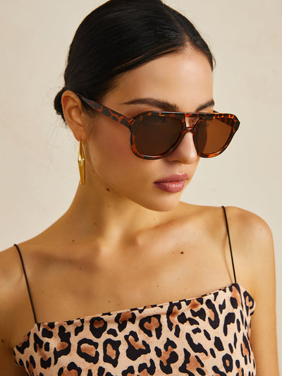 Sonnenbrille mit Leopardenmuster