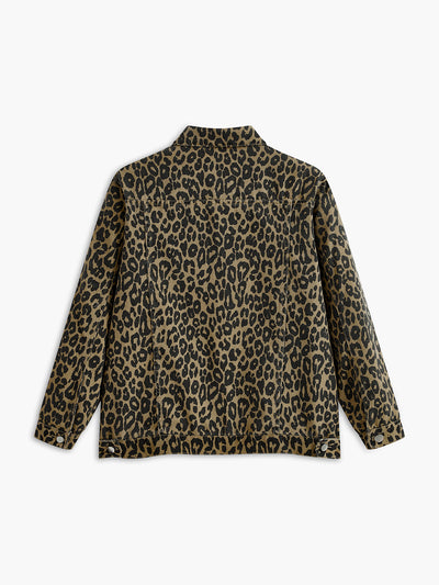 Blazer mit Knopfleiste und Leopardenmuster