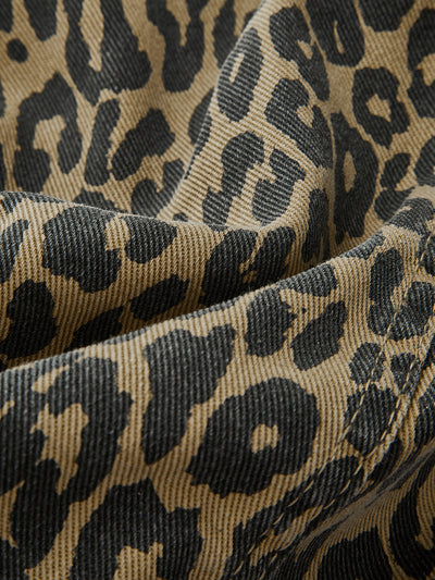 Blazer mit Knopfleiste und Leopardenmuster