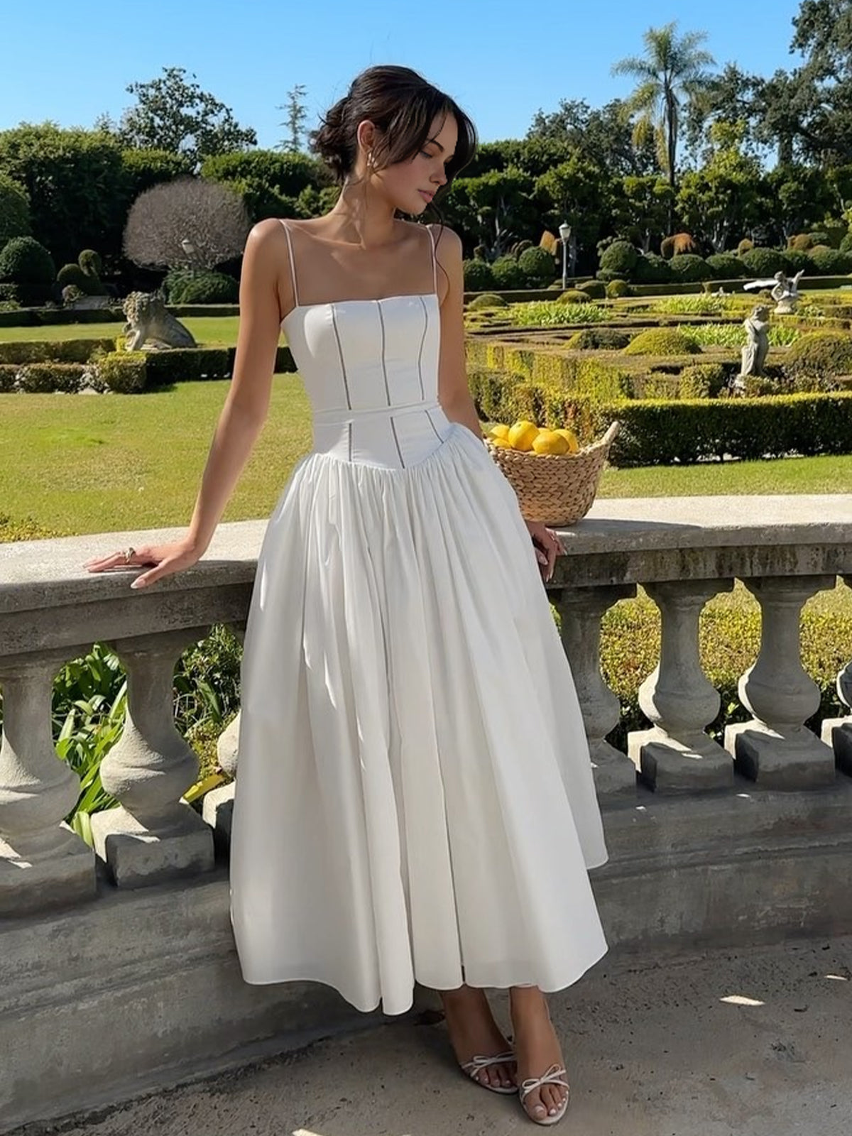 ZURIA  | Französisches fließendes langes Kleid