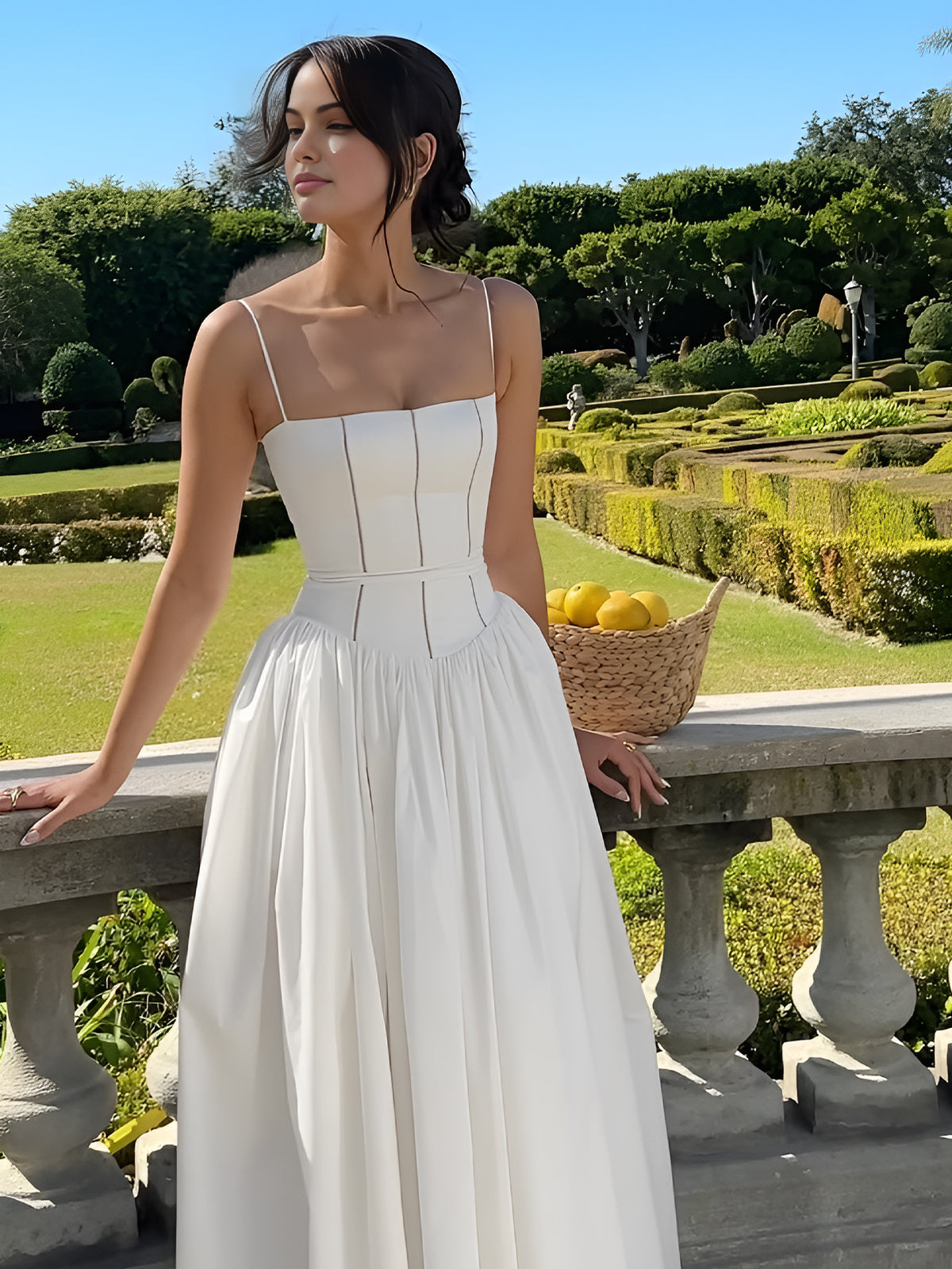 ZURIA  | Französisches fließendes langes Kleid