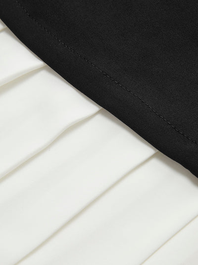 ZURIA | Zweifarbiges ärmelloses Plissee-Kurzkleid