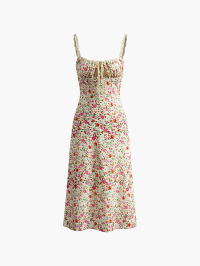ZURIA | Camisole-Midikleid mit Blumenprint und Besatz