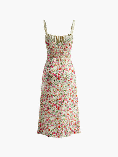 ZURIA | Camisole-Midikleid mit Blumenprint und Besatz