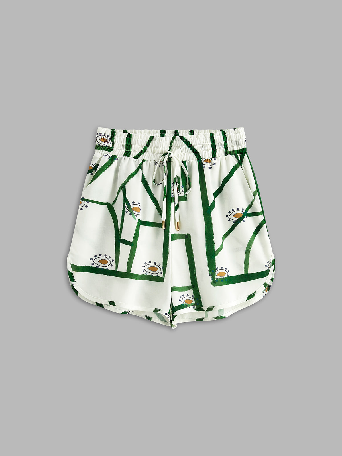 ZURIA | Bedrucktes Shorts-Set mit Kordelzug