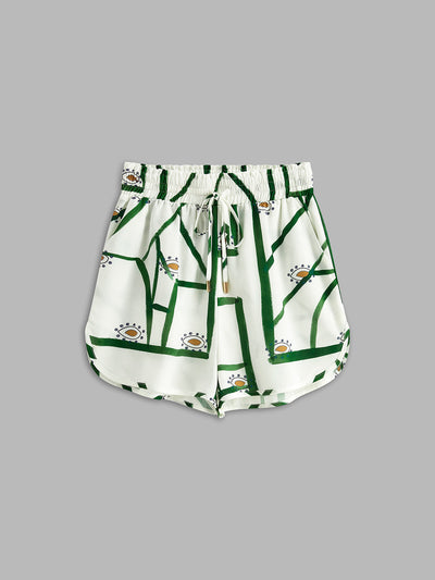 ZURIA | Bedrucktes Shorts-Set mit Kordelzug