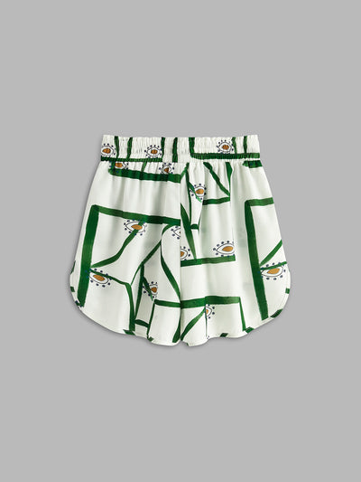 ZURIA | Bedrucktes Shorts-Set mit Kordelzug