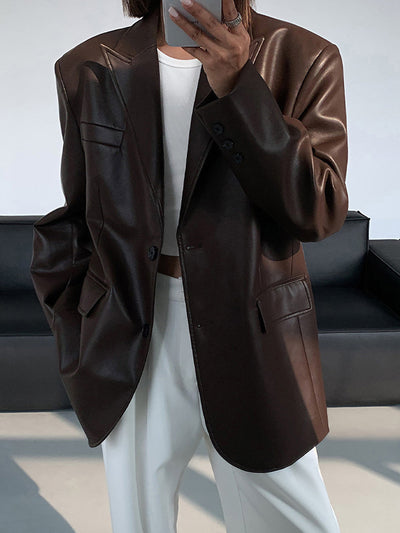 ZURIA │ Lederblazer mit Reverstaschen
