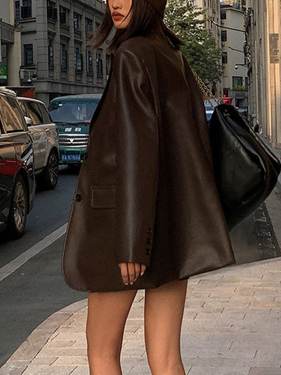 ZURIA │ Lederblazer mit Reverstaschen