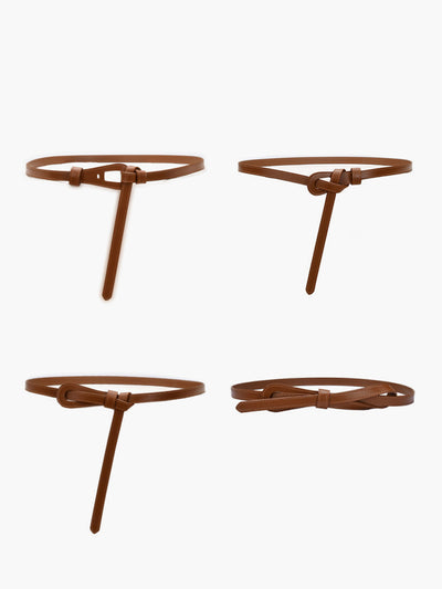Schmaler Ledergürtel – Knoten-Design für stilvolle Akzente
