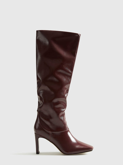 High Heel Stiefel Damen – Kniehohe Stiefel mit eckiger Spitze